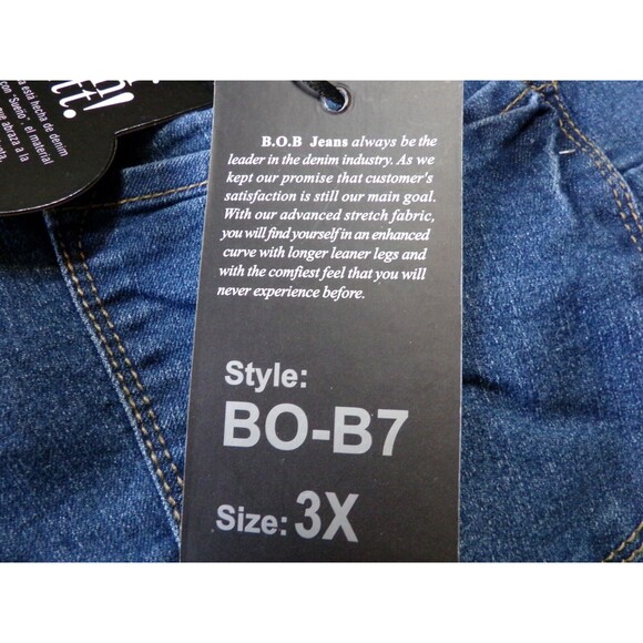 NEW Bob Jeans Women's Plus Size 3X Blue Medium Wash Denim High Rise Skinny 35x31 - Picture 7 of 9